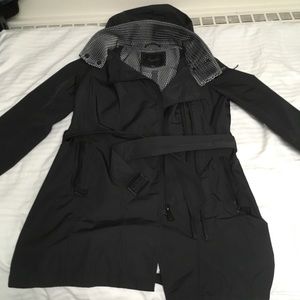Andrew Marc Black Rain Jacket Trench Coat